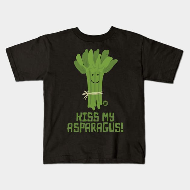 KISS MY ASPARAGUS Kids T-Shirt by toddgoldmanart